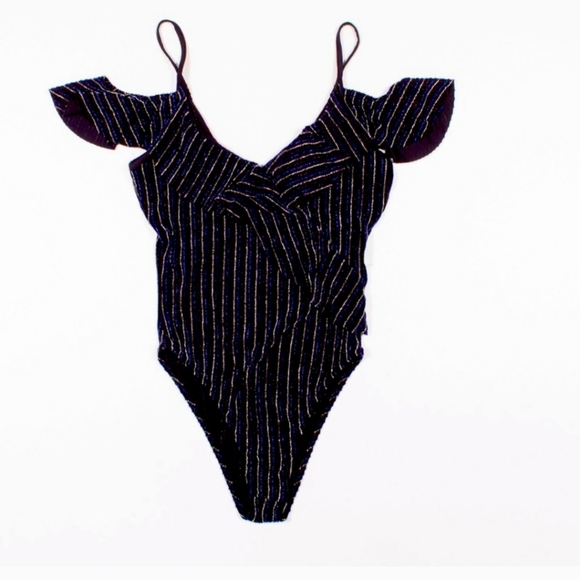 Metallic pinstripe bodysuit / 2 for $30 - Picture 2 of 3